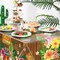 3 Pcs Summer Tiki Table Covers 54'' x 108'' Hawaiian Luau Tablecloths